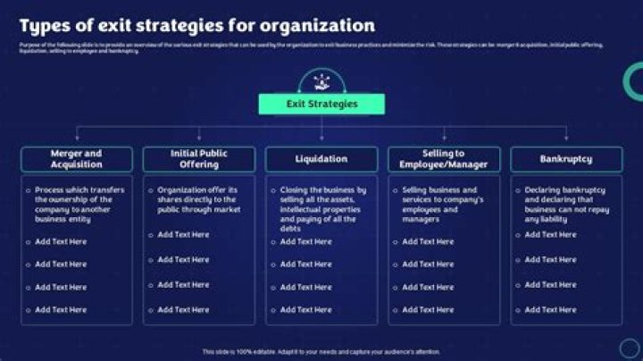 What are examples of exit strategies?