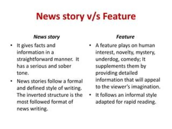 What are feature stories in a newspaper?