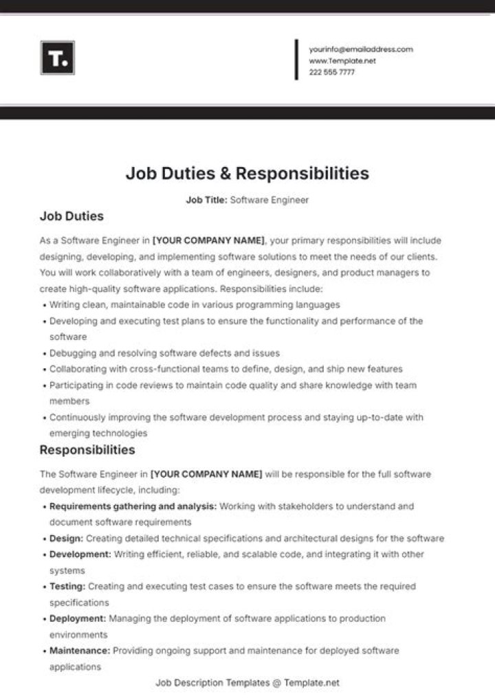 What are job specific responsibilities?