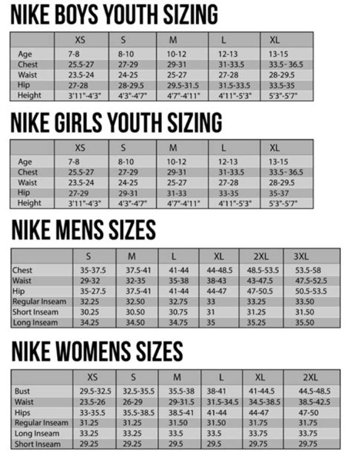 What are Nike kid sizes?
