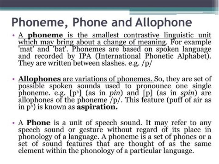 What are phonemes allophones?