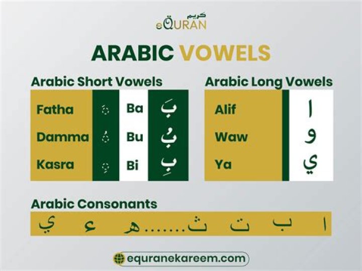 What are the 3 vowels in Arabic?