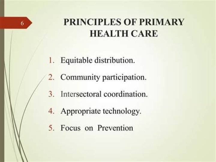 What are the 7 principles of primary health care?