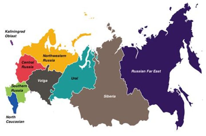 What are the 7 regions of Russia?