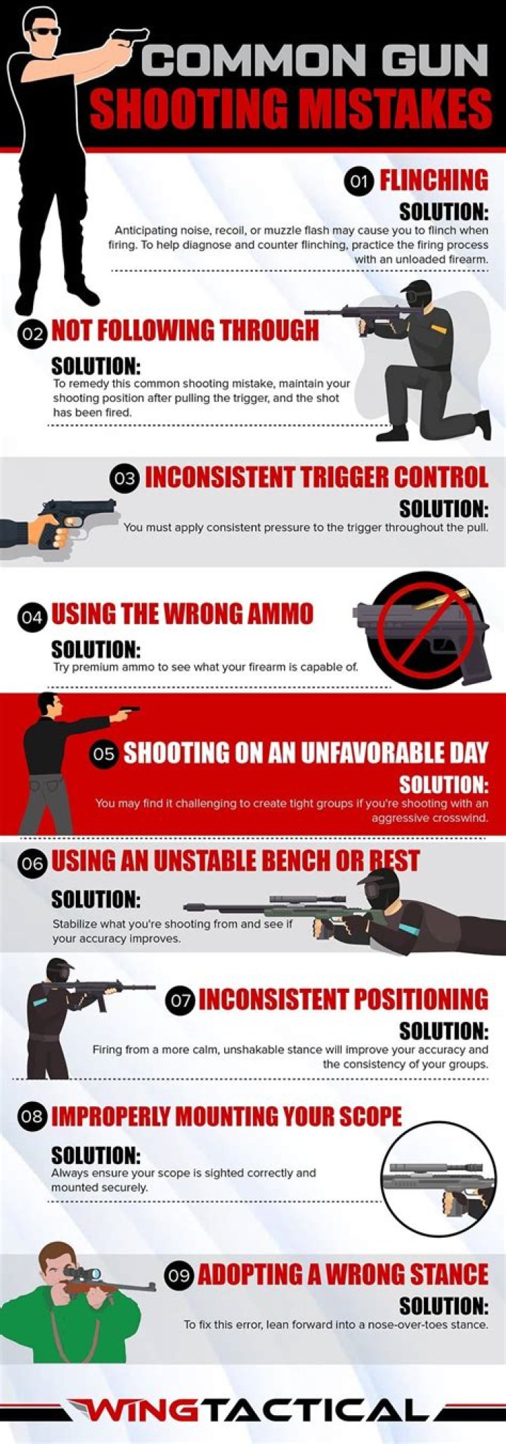What are the common pistol shooting mistakes?