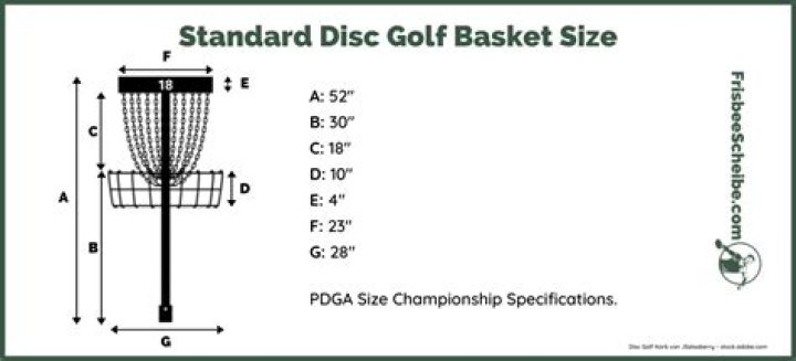 What are the dimensions of a disc golf basket?