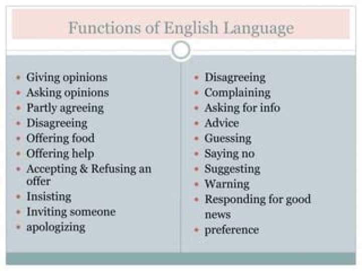 What are the functions of English language?