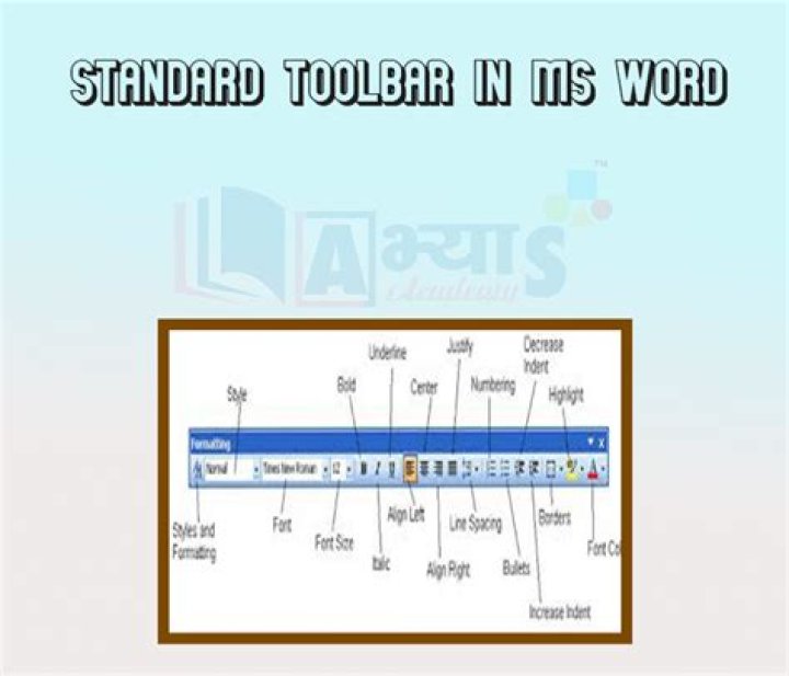 What are the functions of the standard toolbar?