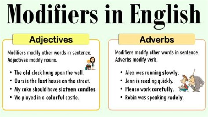 What are the modifiers in English grammar?