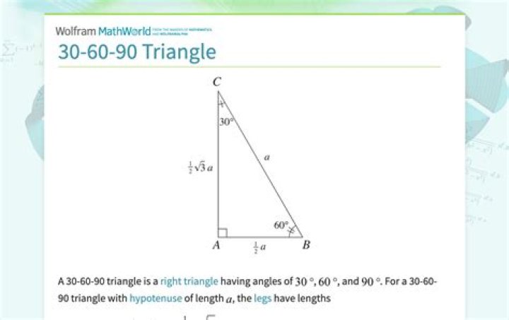What are the relationships of the sides 30 60 90 triangle?