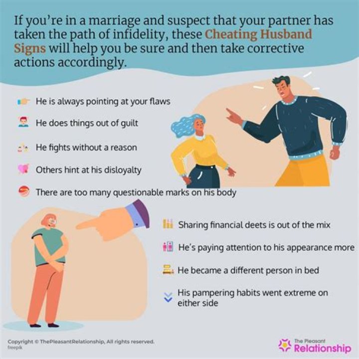 What are the signs of a cheating husband?