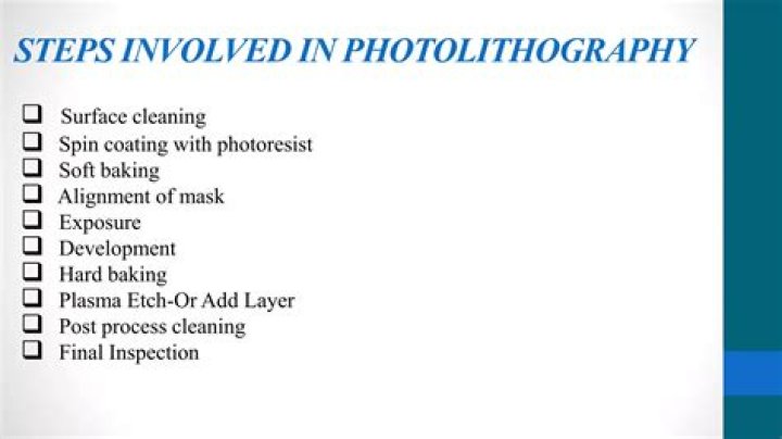 What are the steps involved in photolithography?