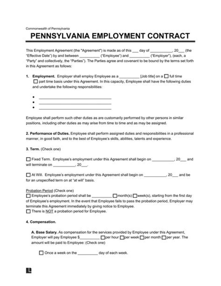 What are the terms of an employment contract?