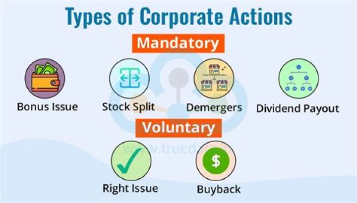 What are the types of corporate actions?