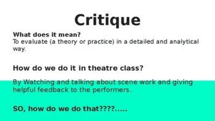 What critique means?