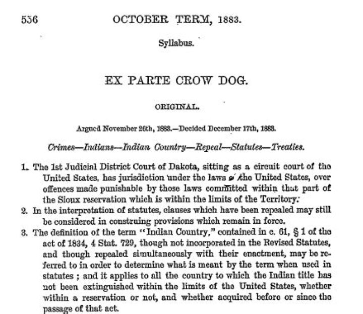What did Ex Parte Crow Dog deal with?