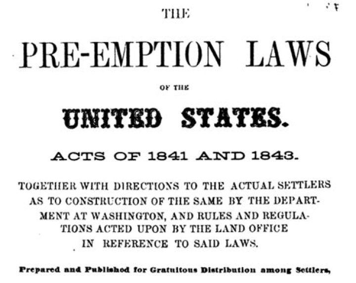 What did the Preemption Act of 1830 do?