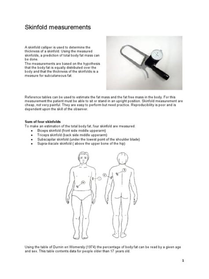 What do skinfold measurements tell you?