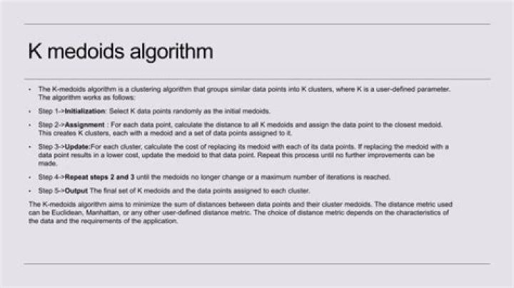 What do you mean by K medoid algorithm explain with suitable example?