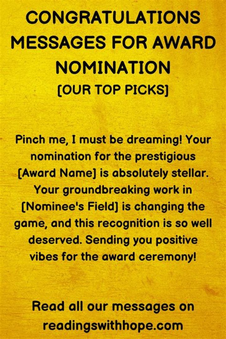 What do you say when nominating someone for an Award?