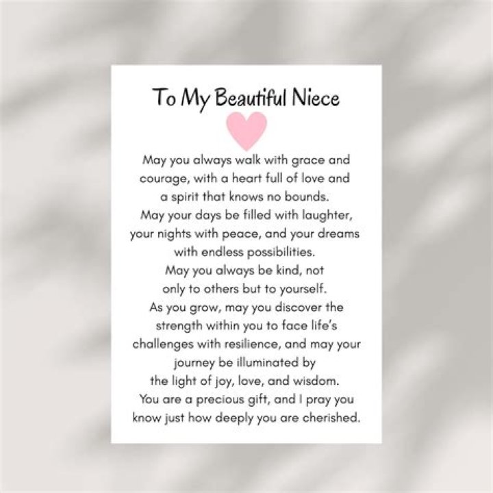 What do you say when your niece dies?
