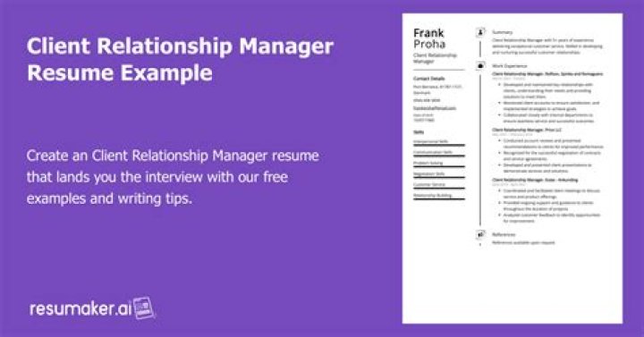 What does a client relationship manager do?