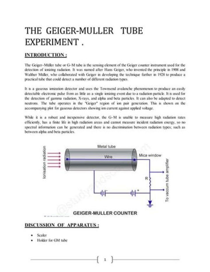 What does a Geiger Muller tube and counter measure?