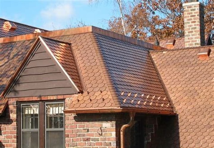 What does aged copper roof look like?