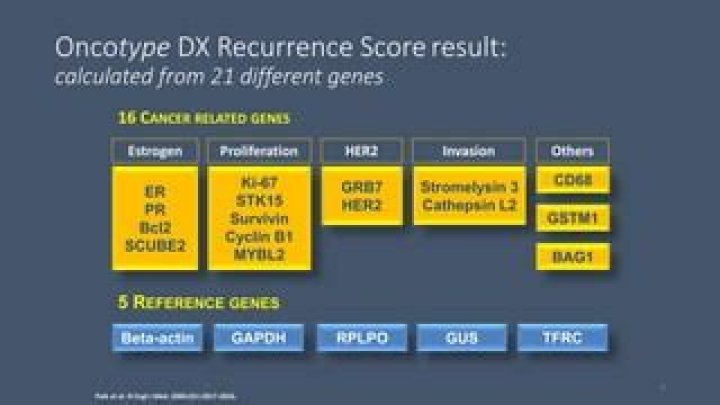 What does an Oncotype score of 21 mean?