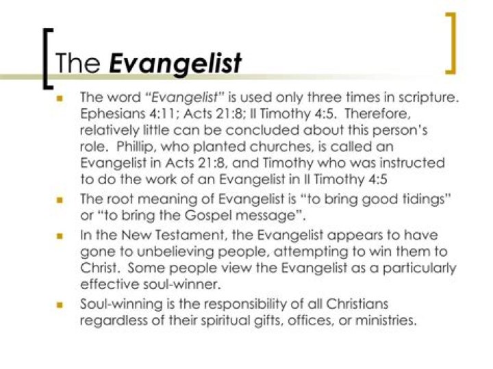 What does evangelist mean in Greek?