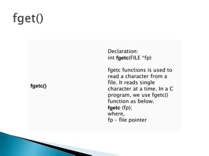What does fgetc do in C?