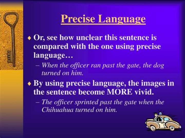 What does precise language mean?