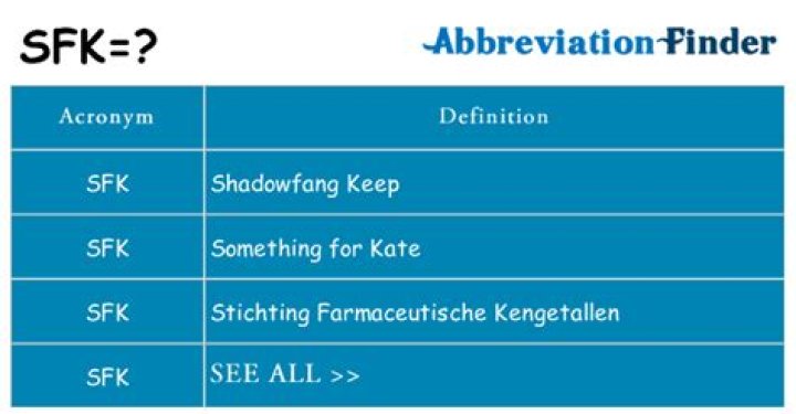 What does SFK mean?