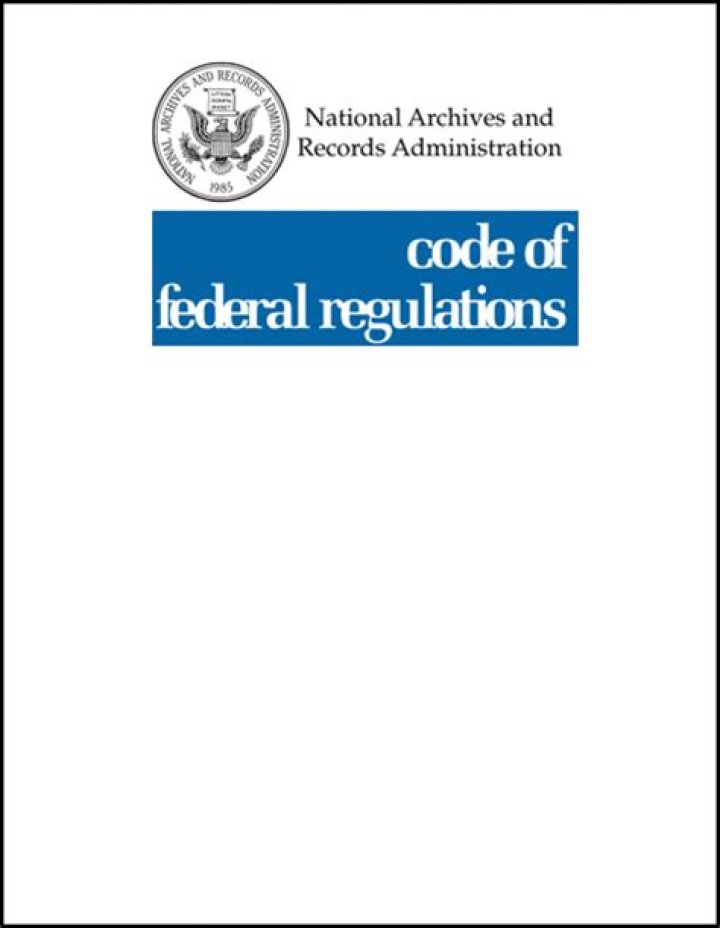 What does the Code of Federal Regulations cover?