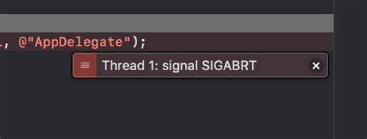 What does thread 1 signal SIGABRT mean?