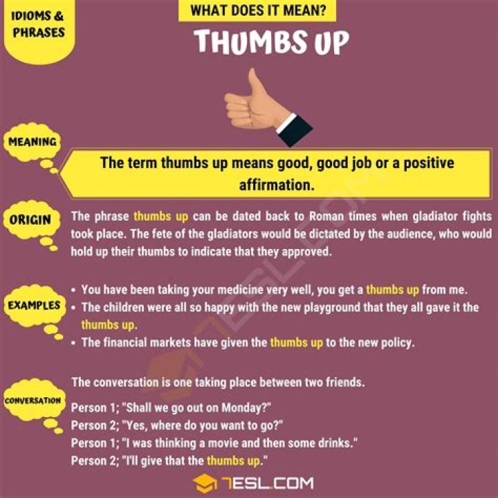 What does thumbs-up mean on Facebook chat?
