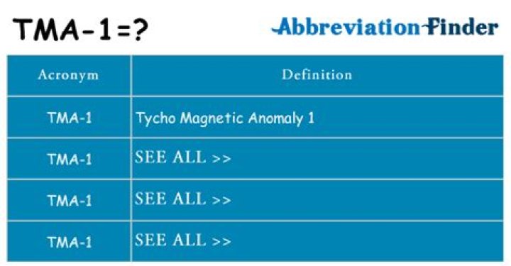 What does TMA-1 mean?