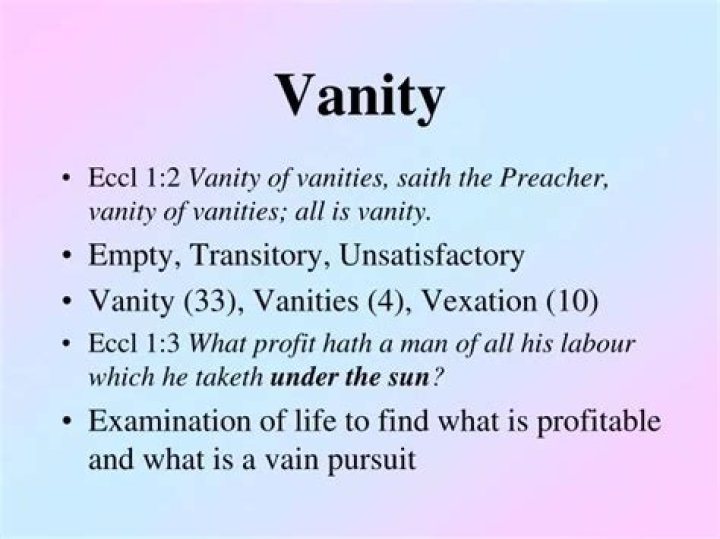 What does vanity mean?