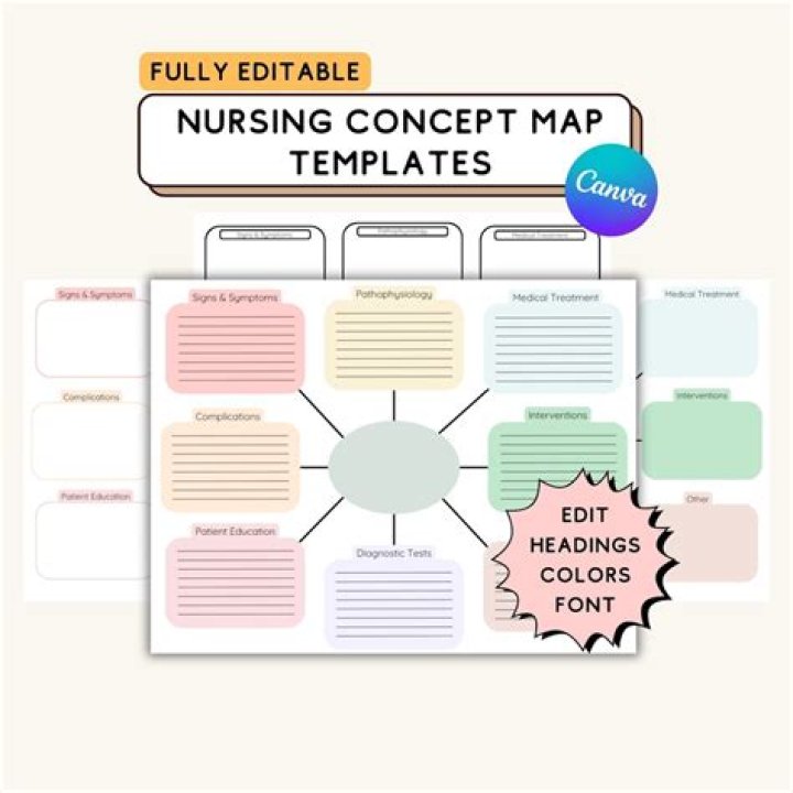 What goes in a nursing concept map?