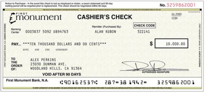 What happens when earnest money check is cashed?
