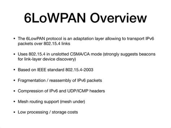 What is 6LoWPAN used for?