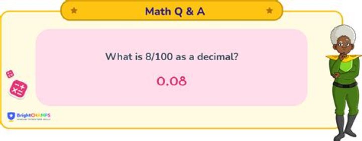 What is 8 100 as a decimal?