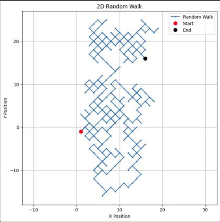 What is a 2D random walk?