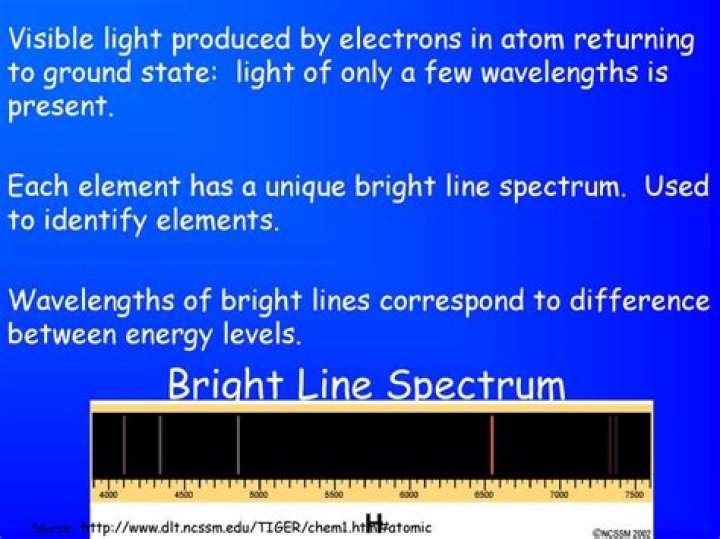 What is a bright line spectrum produced by?