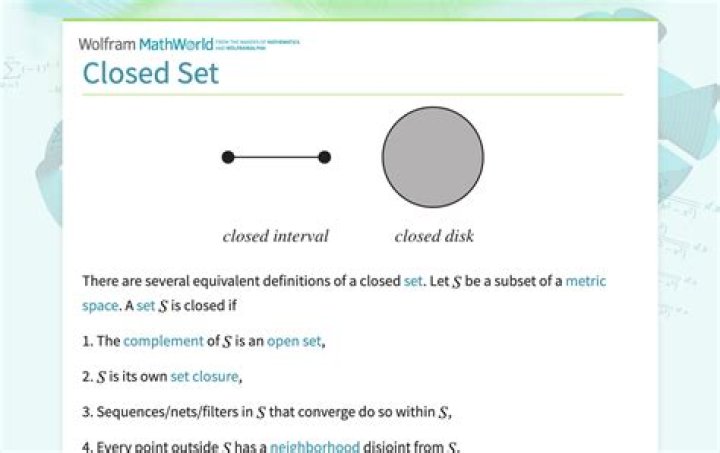 What is a closed set example?