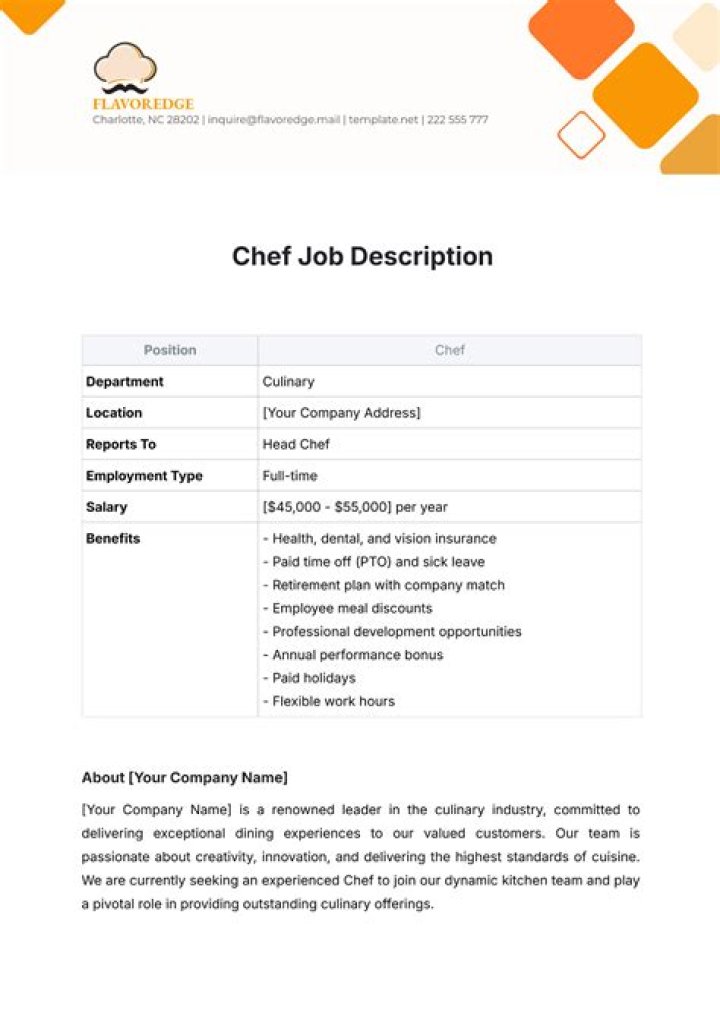 What is a demi chef job description?