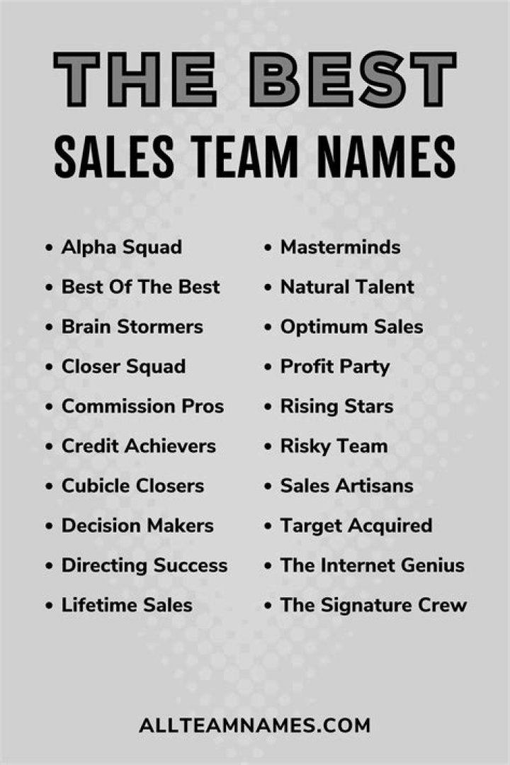 What is a good sales team name?
