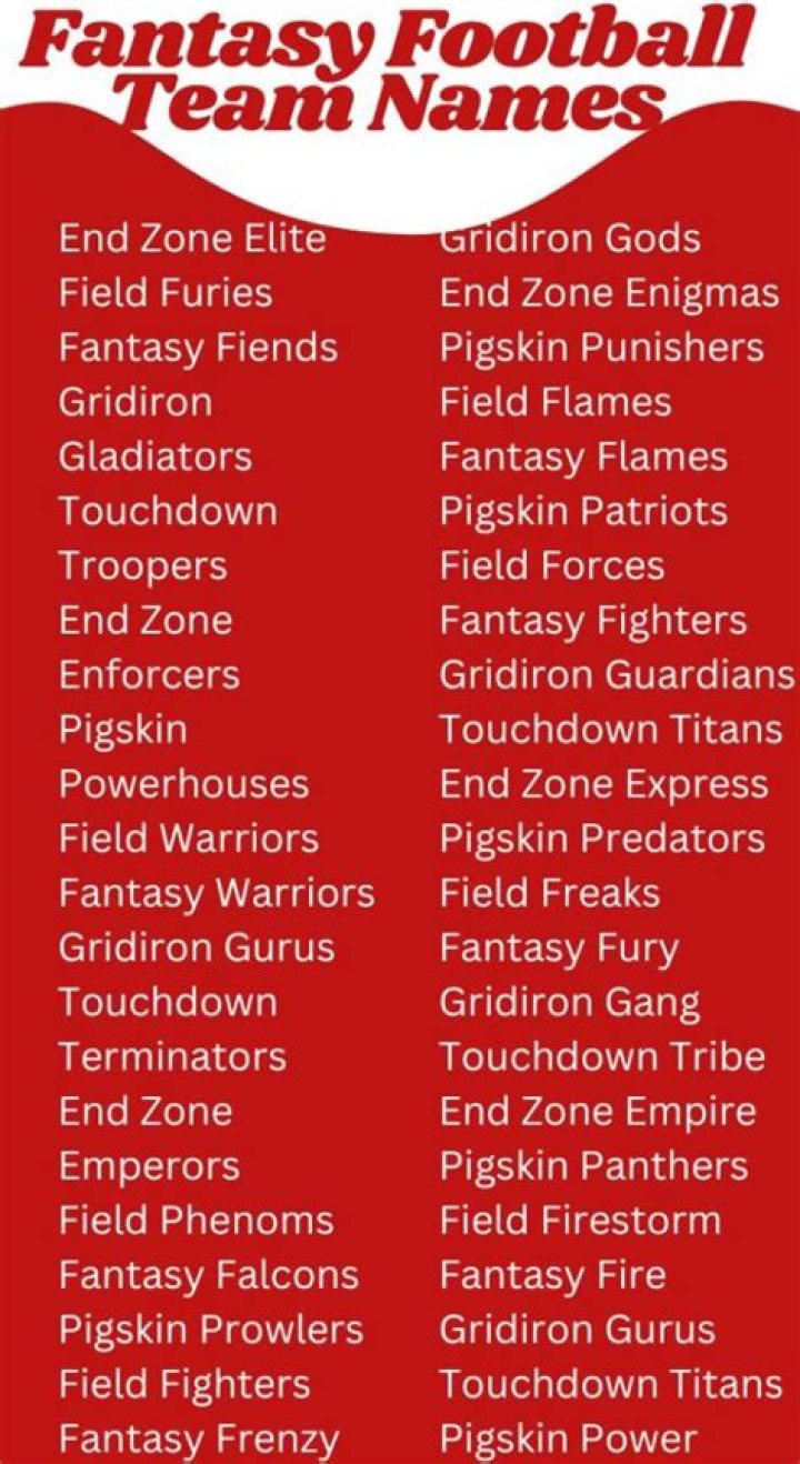 What is a good team name for fantasy football?
