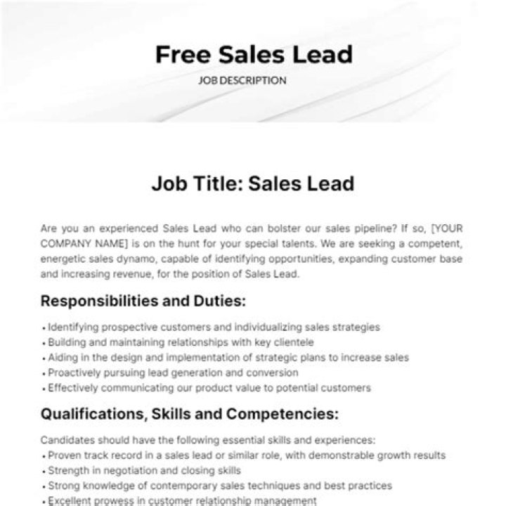 What is a lead job title?