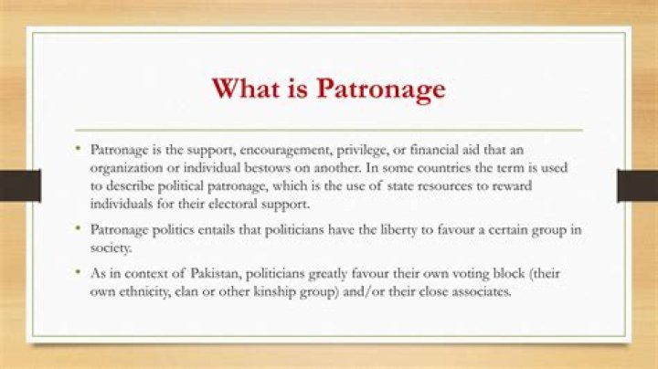 What is a patronage in government?